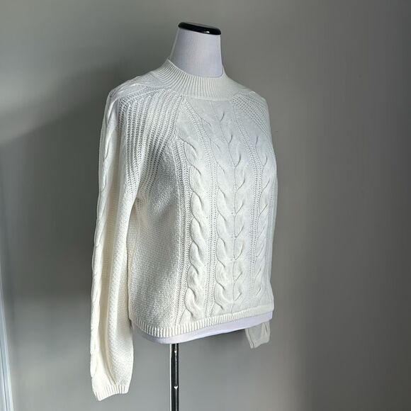 Banana Republic Women’s Gifting Cable Knit Fisherman Sweater Wool Blend Size S - Picture 11 of 14